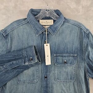 Imogene and Willie Earl Selvage Denim Shirt Mens Large Blue Long Sleeve Button